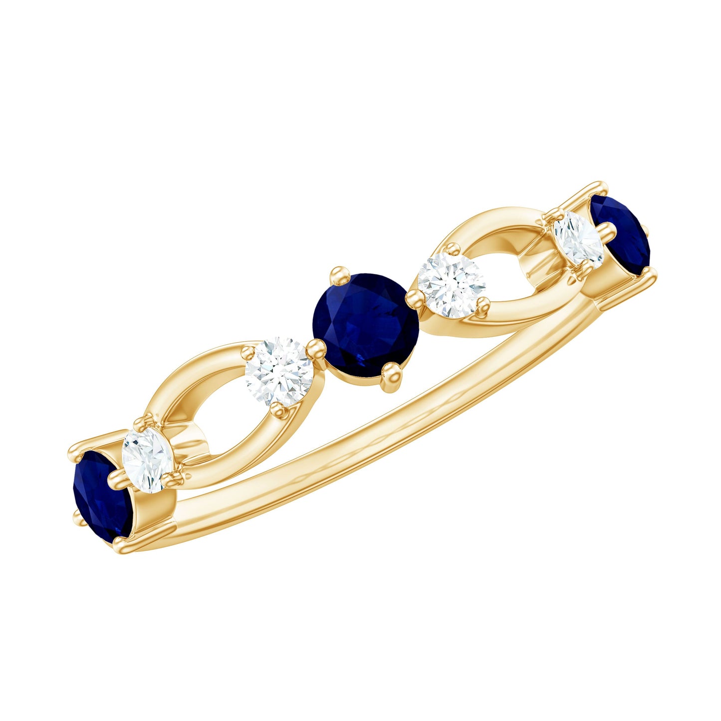 Natural Blue Sapphire Promise Ring with Diamond