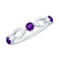 Natural Amethyst Diamond Promise Ring for Women