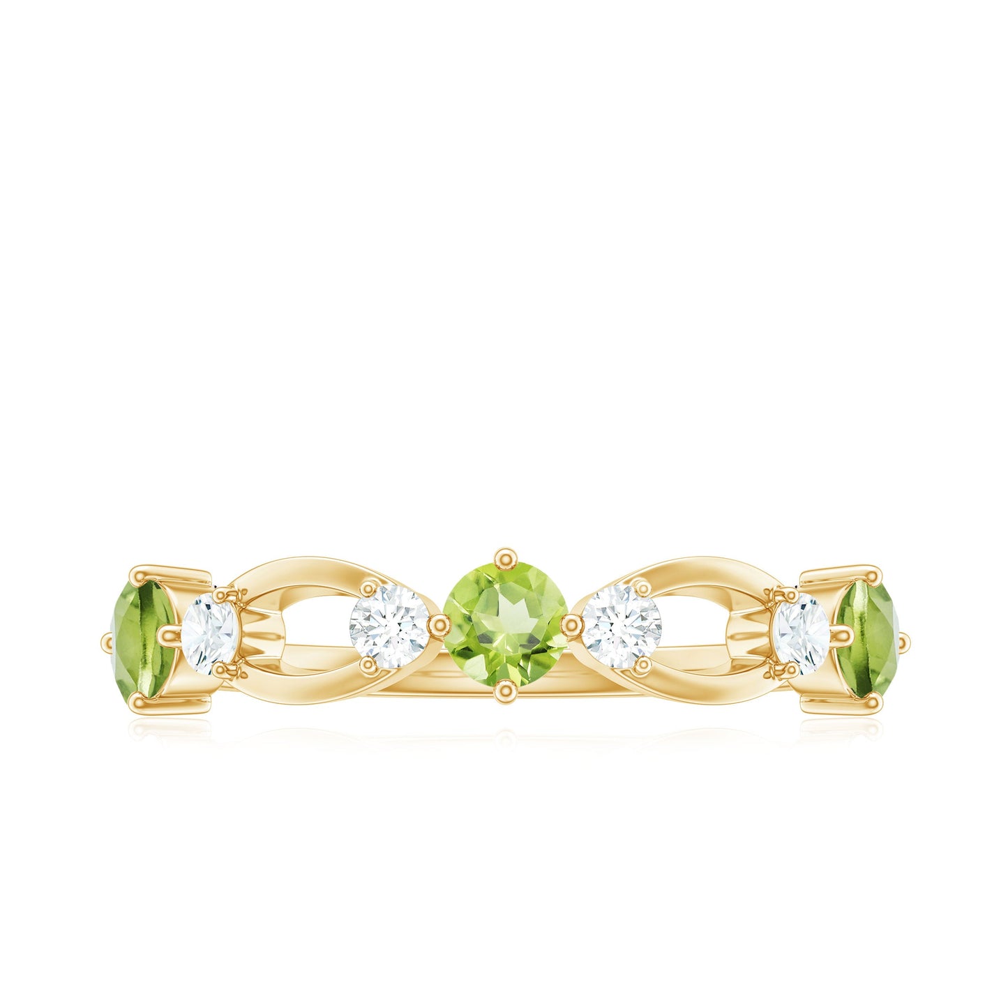 Minimal Peridot Promise Ring with Diamond