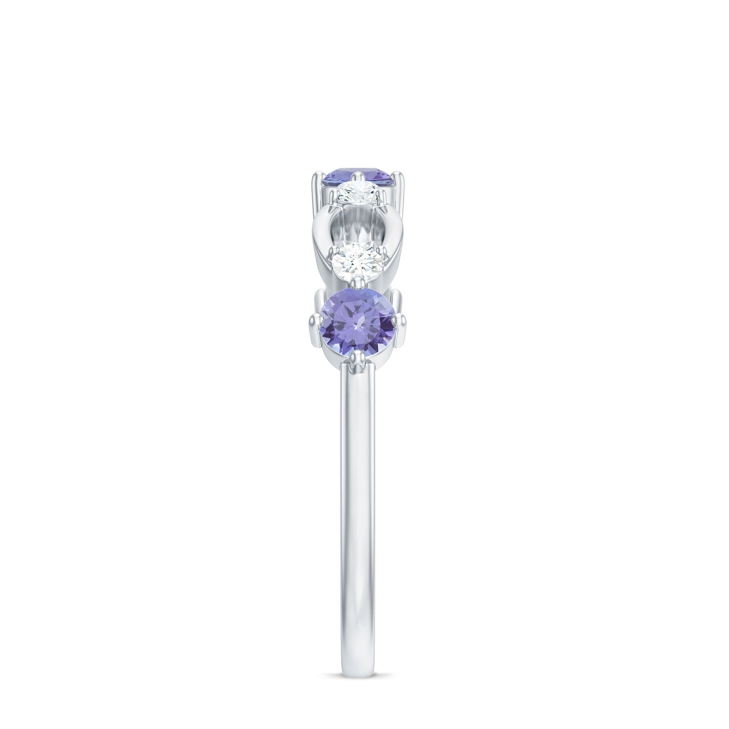 Natural Tanzanite Diamond Ring for Promise