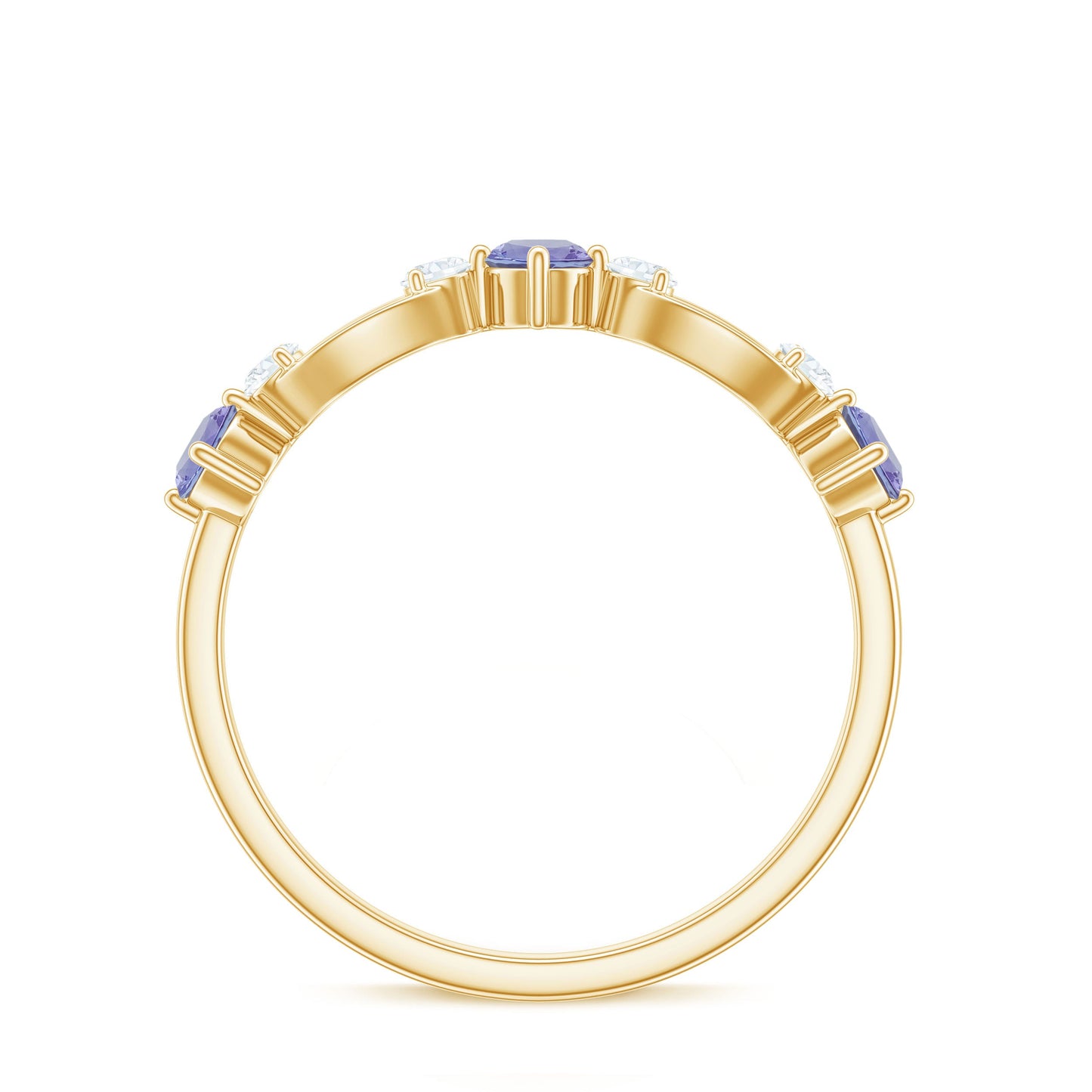 Natural Tanzanite Diamond Ring for Promise