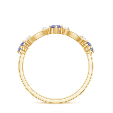 Natural Tanzanite Diamond Ring for Promise