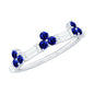 Certified Lab Blue Sapphire Half Eternity Anniversary Ring with Moissanite