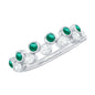 Bezel Set Lab Grown Emerald and Diamond Half Eternity Ring