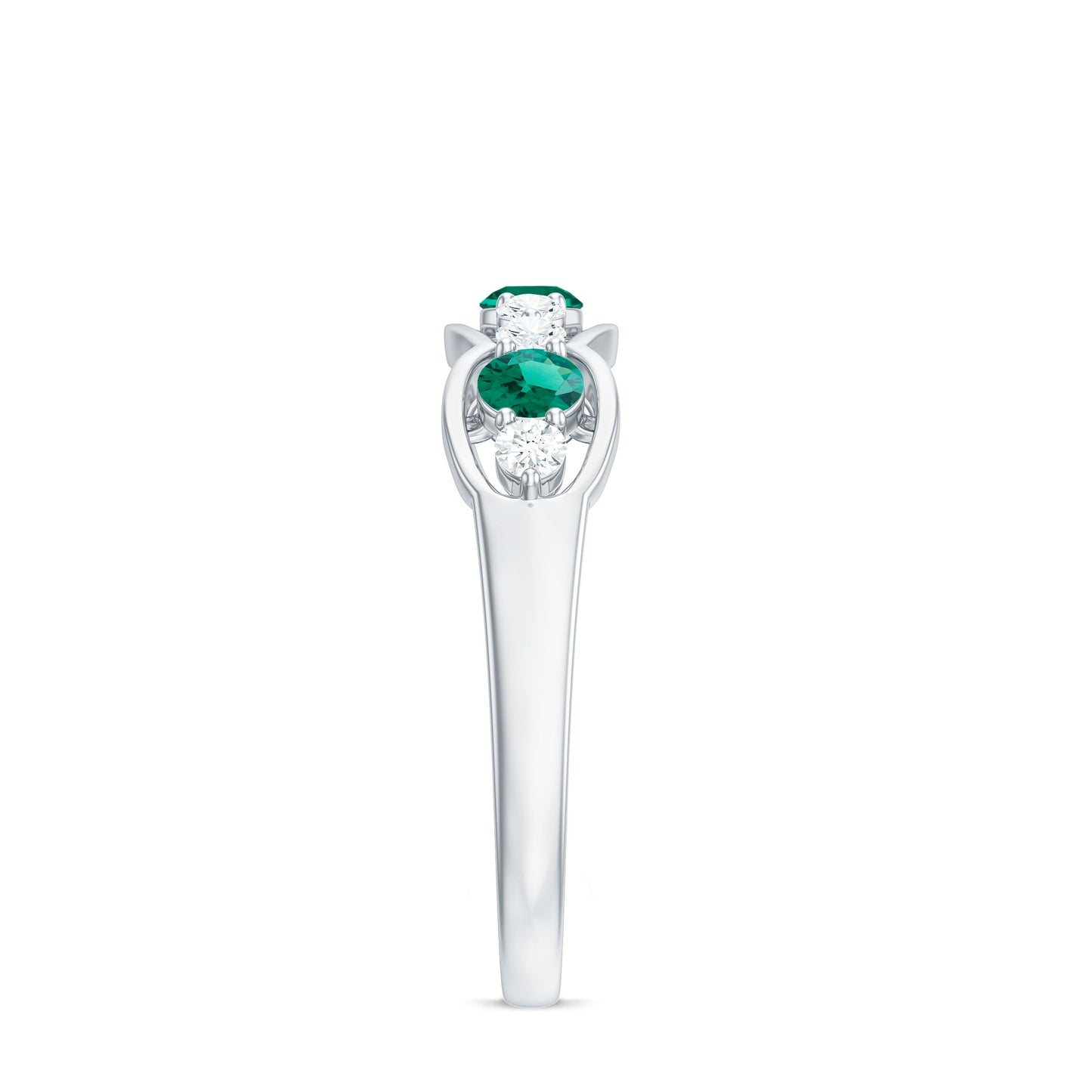 Certified Lab Grown Emerald Diamond Half Eternity Anniversary Ring