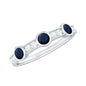 Natural Blue Sapphire Half Eternity Ring with Diamond for Women