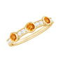 Real Citrine Diamond Half Eternity Wedding Band in Bezel Setting