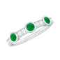 Certified Real Emerald Half Eternity Ring with Diamond