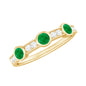Certified Real Emerald Half Eternity Ring with Diamond