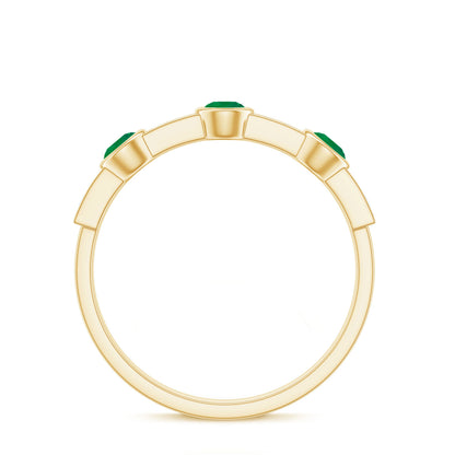 Certified Real Emerald Half Eternity Ring with Diamond