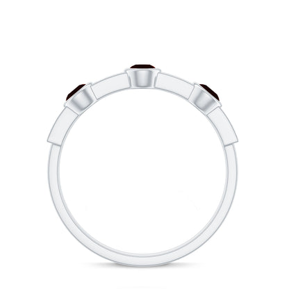 Certified Real Garnet Diamond Half Eternity Ring