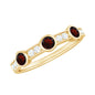 Certified Real Garnet Diamond Half Eternity Ring