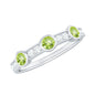 Natural Bezel Set Peridot Half Eternity Ring with Diamond