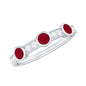 Natural Bezel Set Ruby Half Eternity Ring with Diamond