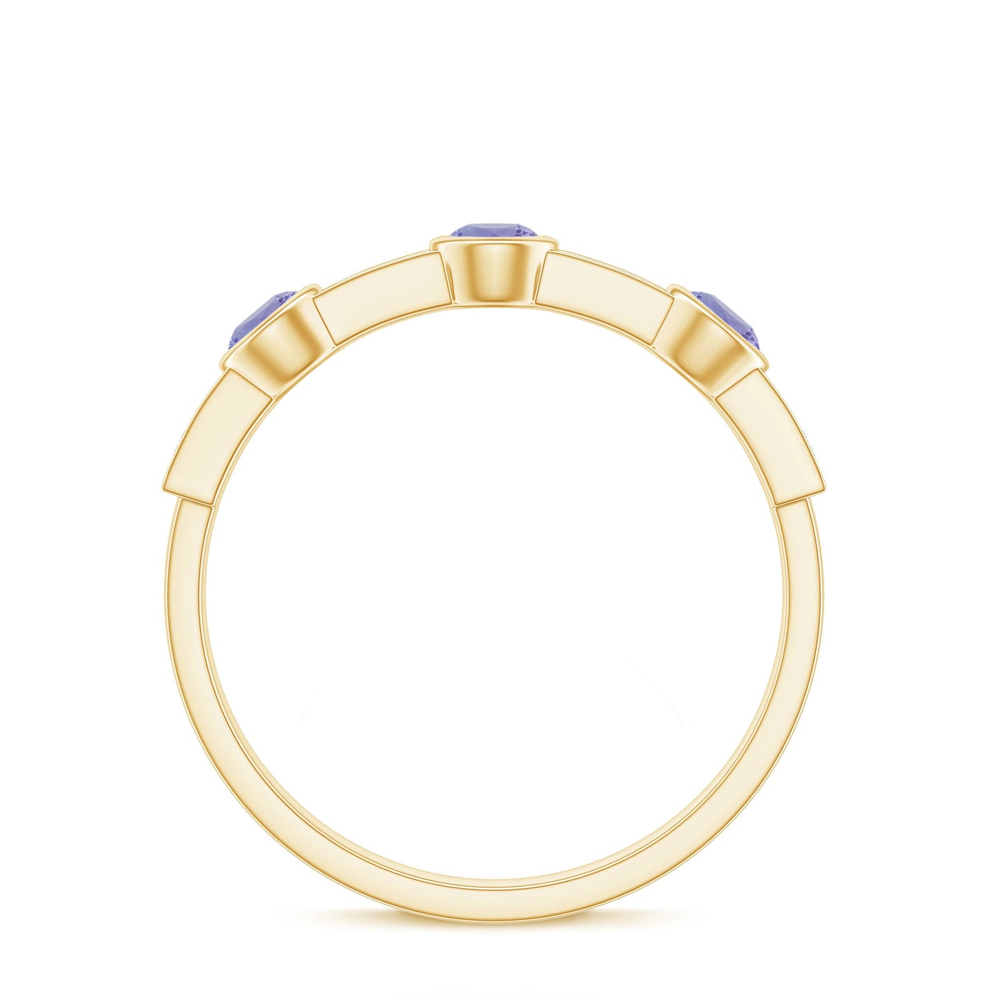 Certified Real Tanzanite Diamond Half Eternity Ring
