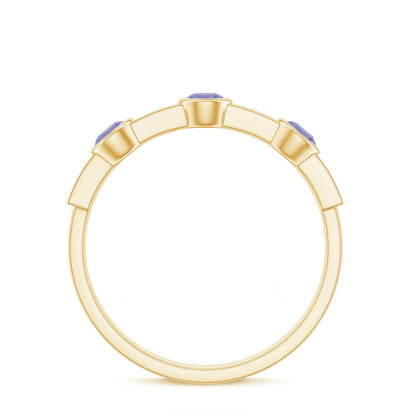 Certified Real Tanzanite Diamond Half Eternity Ring