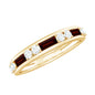 Genuine Baguette Garnet Half Eternity Band with Diamond