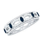 Natural Blue Sapphire Infinity Wedding Band with Diamond