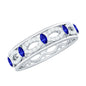 Certified Lab Grown Blue Sapphire Infinity Band Ring with Diamond