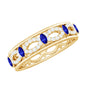 Certified Lab Grown Blue Sapphire Infinity Band Ring with Diamond