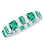 Certified Lab Grown Emerald Eternity Wedding Band with Diamond