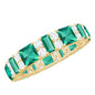 Certified Lab Grown Emerald Eternity Wedding Band with Diamond