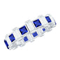 Certified Lab Grown Blue Sapphire Eternity Band with Moissanite