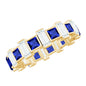 Certified Lab Grown Blue Sapphire Eternity Band with Moissanite