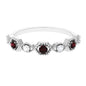 Genuine Red Garnet Diamond Half Eternity Ring