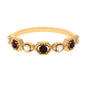 Genuine Red Garnet Diamond Half Eternity Ring
