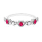 Vintage Style Ruby Diamond Half Eternity Ring for Women