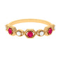 Vintage Style Ruby Diamond Half Eternity Ring for Women