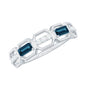 Natural London Blue Topaz Designer Eternity Band with Diamond