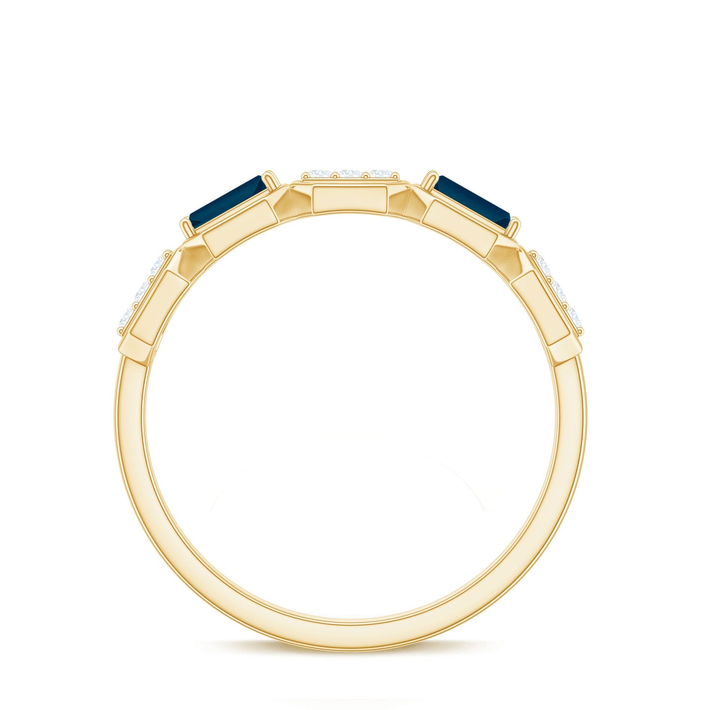 Natural London Blue Topaz Designer Eternity Band with Diamond