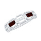 Genuine Baguette Garnet Diamond Wedding Band Ring