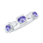 Real Tanzanite and Diamond Half Eternity Ring