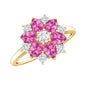 Certified Pink Tourmaline Flower Engagement Ring with Diamond