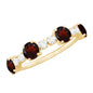 Genuine Garnet Half Eternity Ring with Diamond