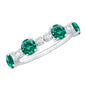 Certified Lab Grown Emerald Diamond Half Eternity Ring in Prong Set