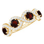 Natural Garnet Diamond Infinity Eternity Ring with Braided Shank