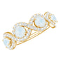 Genuine Moonstone Half Eternity Ring with Diamond