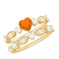 Vintage Inspired Fire Opal and Diamond Wedding Ring Set
