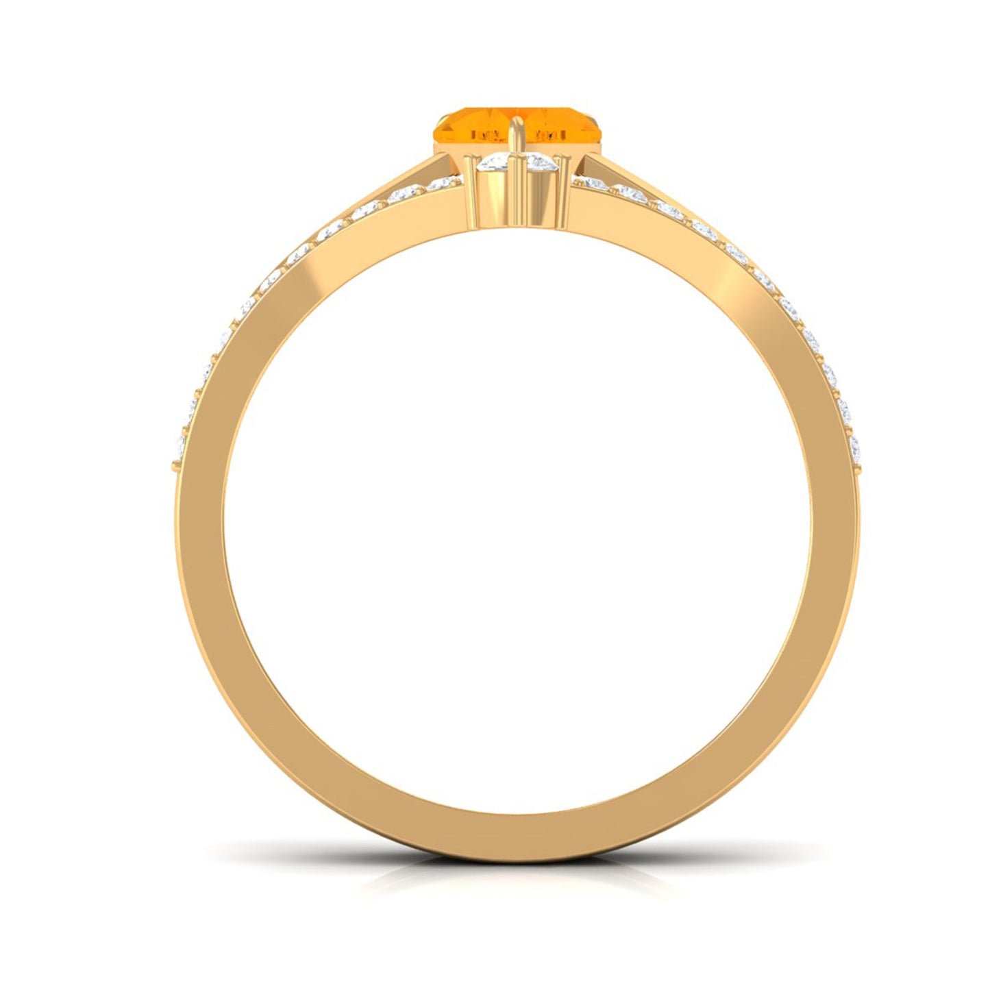 Heart Fire Opal and Diamond Ring Set