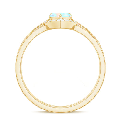 Ethiopian Opal Heart Engagement Ring with Diamond Wedding Band