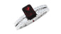 Certified Real Garnet Diamond Emerald Cut Engagement Ring with Wedding Band Cuff