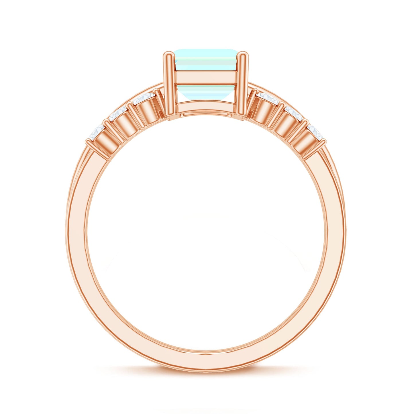 2 Carat Emerald Cut Ethiopian Opal Solitaire Ring Set with Diamond Enhancer
