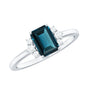 2.2 Carat Emerald Cut London Blue Topaz Diamond Engagement Ring with Certificate