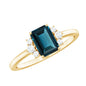 2.2 Carat Emerald Cut London Blue Topaz Diamond Engagement Ring with Certificate
