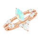Certified 0.5 Carat Real Ethiopian Opal Marquise Engagement Wedding Ring Set of 2