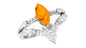 Marquise Cut Fire Opal and Diamond Wedding Ring Set